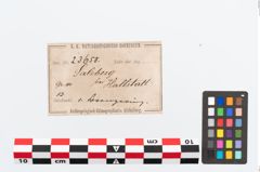 Etikett zu Bronzering (NHMW-PRAE-023658)